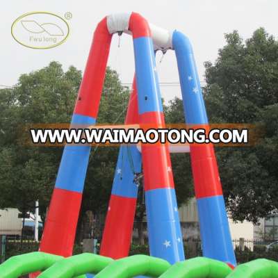 Funny crazy theme park inflatable bungee jumping trampoline for adult kids